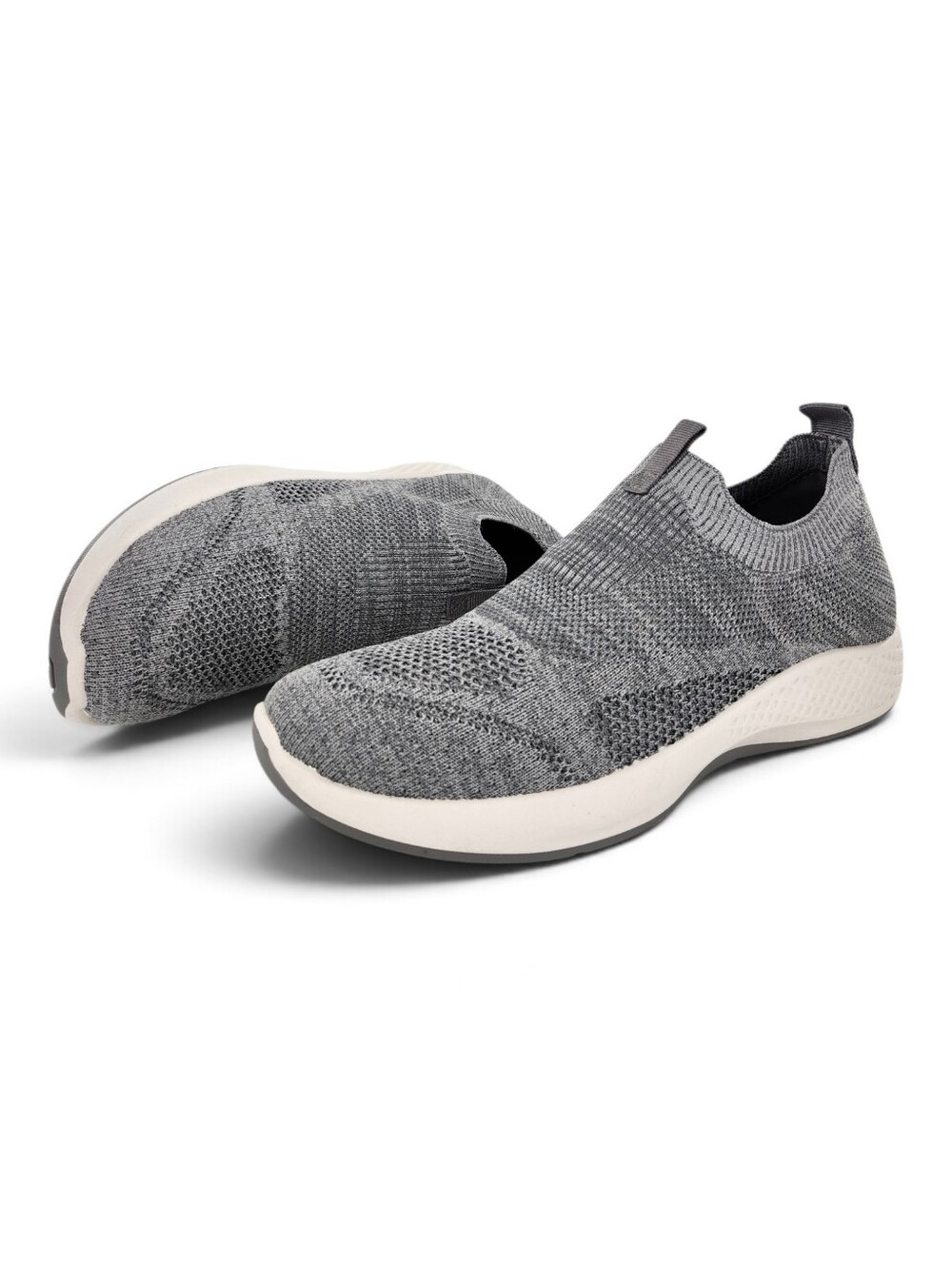 Tommy Bahama Flint Light Grey Knit Pull-On No-Lace Memory Foam Jogger Sneakers